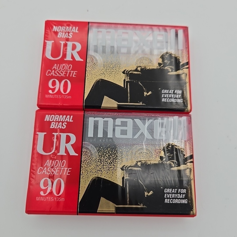 Maxell‎ Audio Cassette Tape Normal Bias UR 90 Minutes - New Sealed Lot Of 2